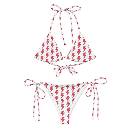 Pink lightning bolt String Bikini Set | Eco-Friendly Dazz'Up Store