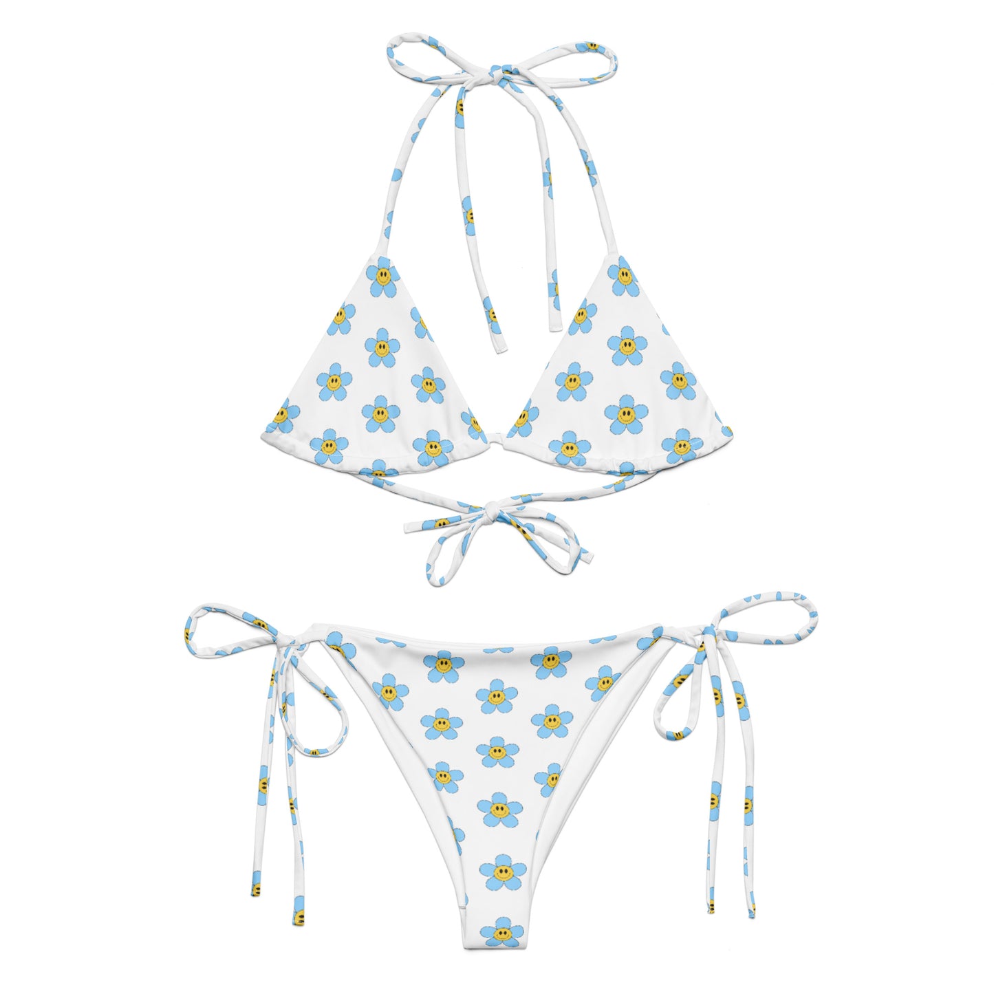 Blue Daisy String Bikini Set | Eco-Friendly Dazz'Up Store