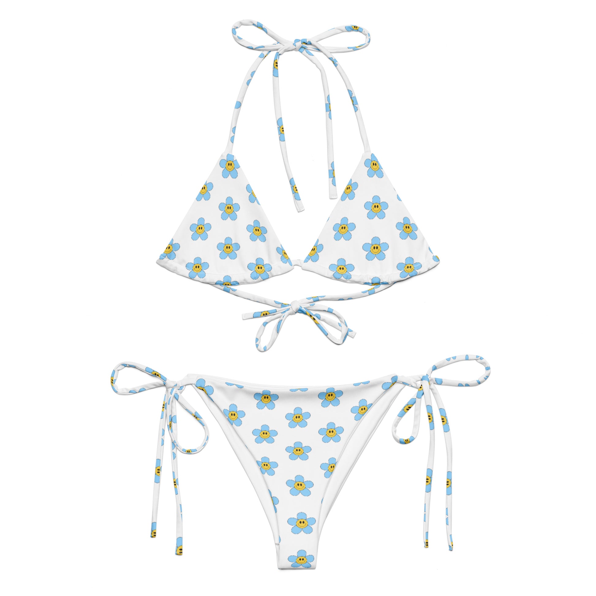 Blue Daisy String Bikini Set | Eco-Friendly Dazz'Up Store