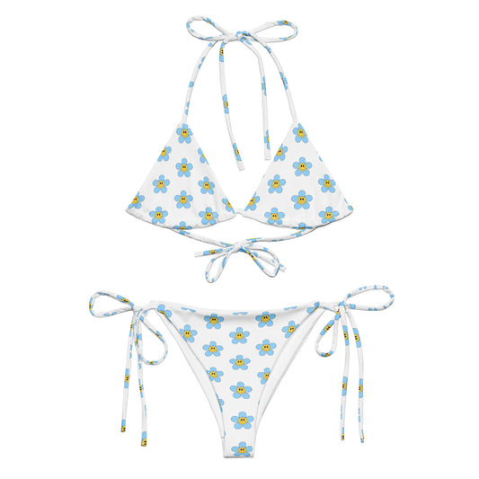 Blue Daisy String Bikini Set | Eco-Friendly Dazz'Up Store