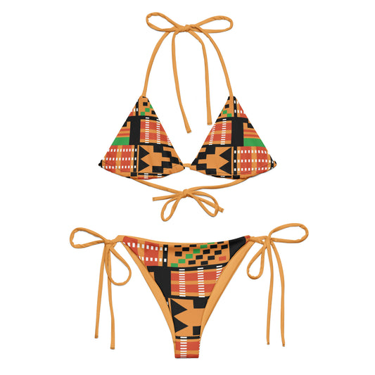 Orange Kente print Bikini Set | Eco-Friendly Dazz'Up Store