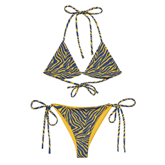 Yellow & Blue Zebra Bikini Set | Eco-Friendly Dazz'Up Store