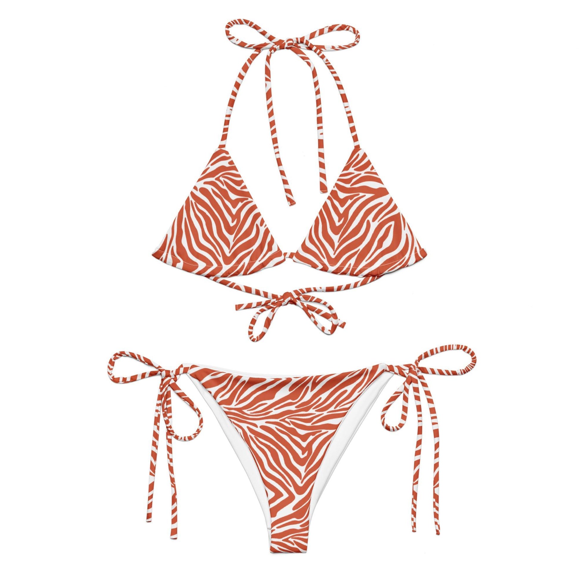 Orange Zebra String Bikini Set | Eco-Friendly Dazz'Up Store