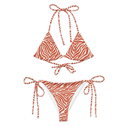 Orange Zebra String Bikini Set | Eco-Friendly Dazz'Up Store