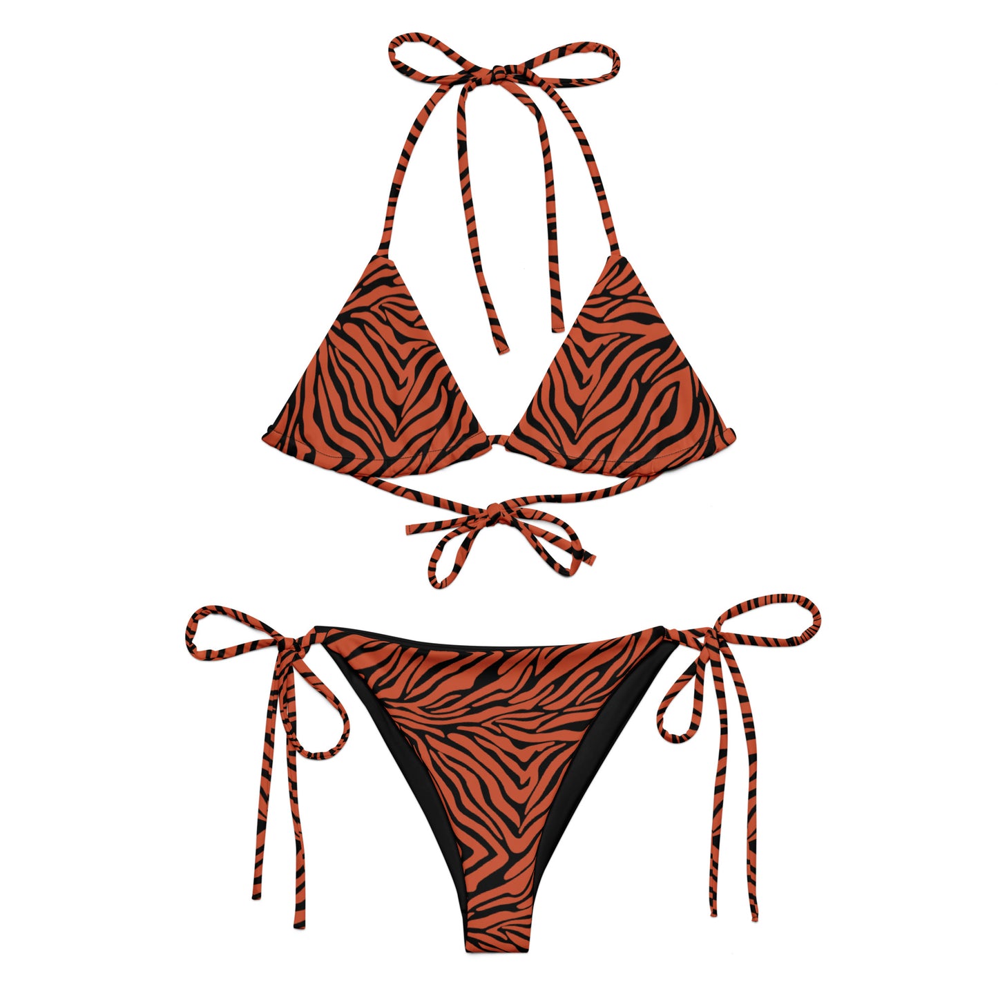 Black & Orange Zebra String Bikini Set | Eco-Friendly Dazz'Up Store