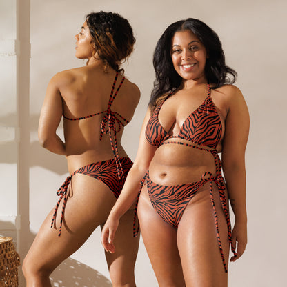 Black & Orange Zebra String Bikini Set | Eco-Friendly Dazz'Up Store