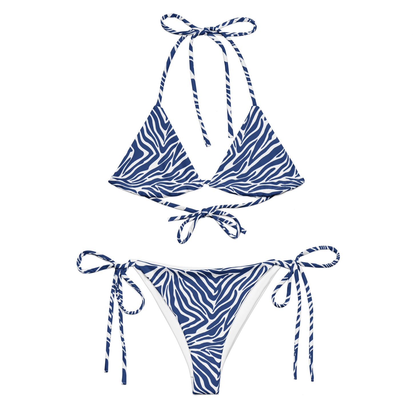 Blue Zebra String Bikini Set | Eco-Friendly Dazz'Up Store