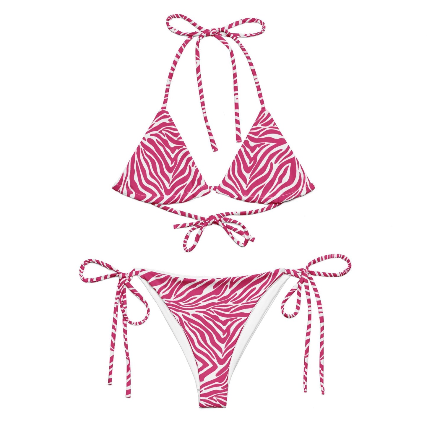 Pink Zebra String Bikini Set | Eco-Friendly Dazz'Up Store