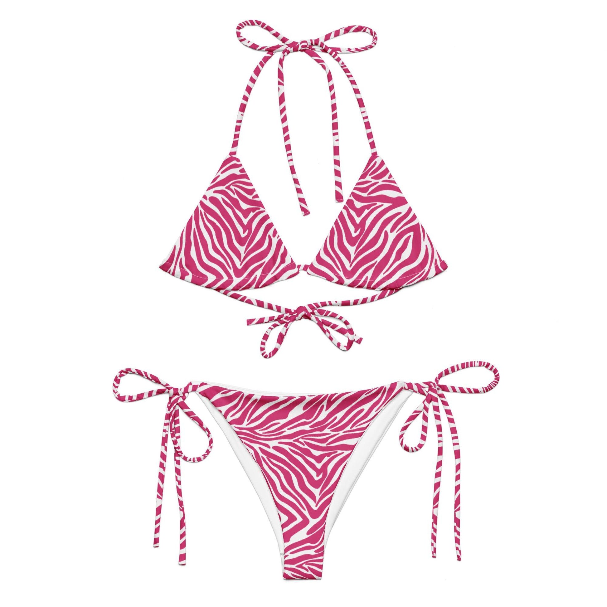 Pink Zebra String Bikini Set | Eco-Friendly Dazz'Up Store