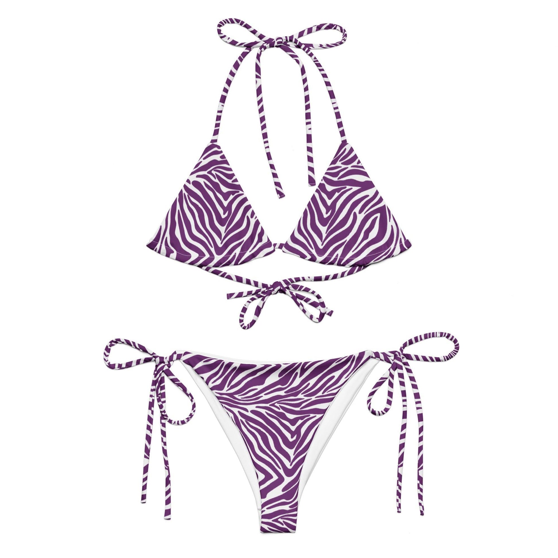 Purple Zebra String Bikini Set | Eco-Friendly Dazz'Up Store