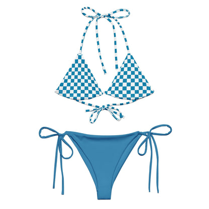 String Bikini Set | Checkered top | Blue Dazz'Up Store