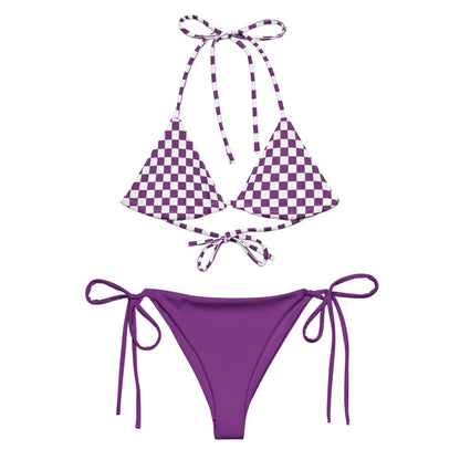 String Bikini Set | Checkered top | Purple Dazz'Up Store