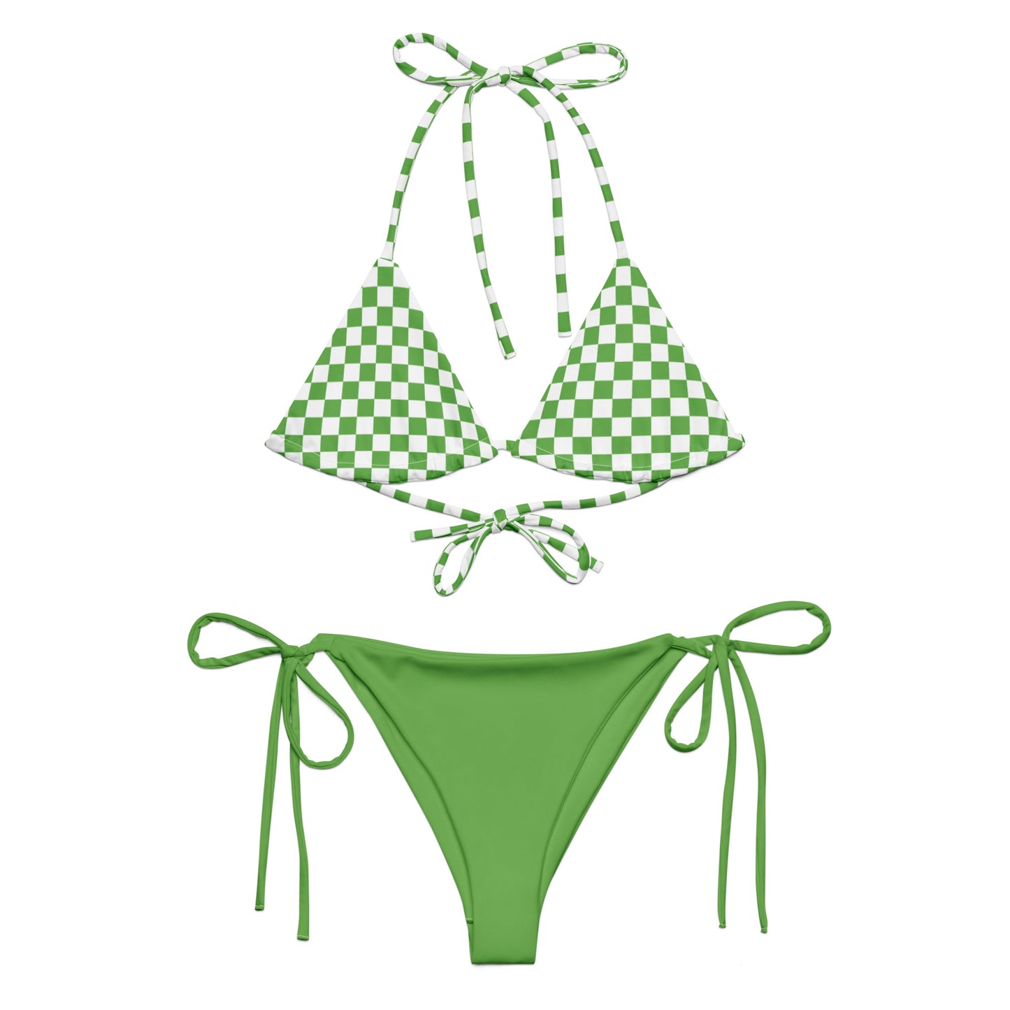 String Bikini Set | Checkered top | Green Dazz'Up Store