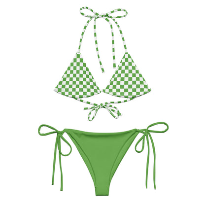 String Bikini Set | Checkered top | Green Dazz'Up Store