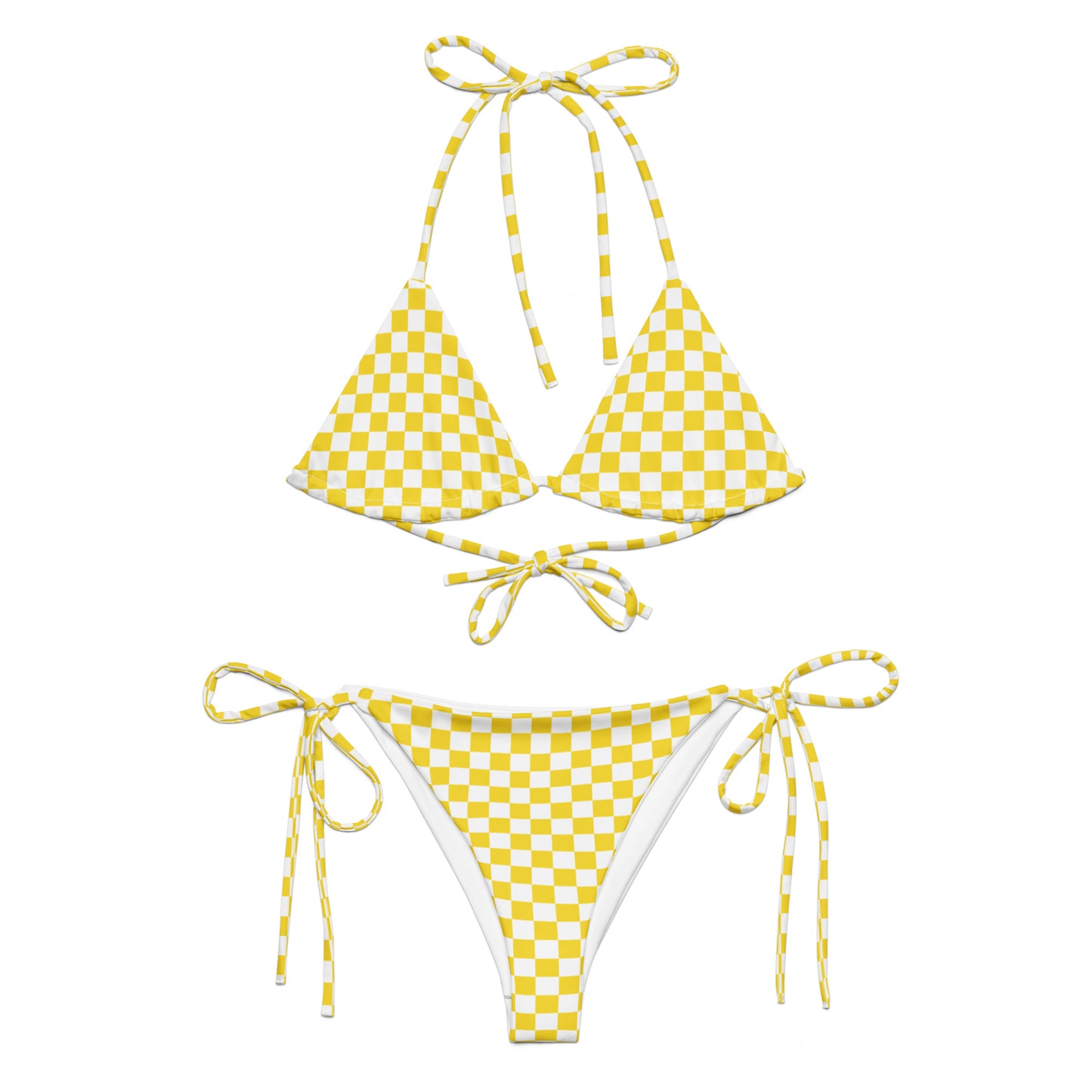 String Bikini Set | Checkered | Yellow Dazz'Up Store