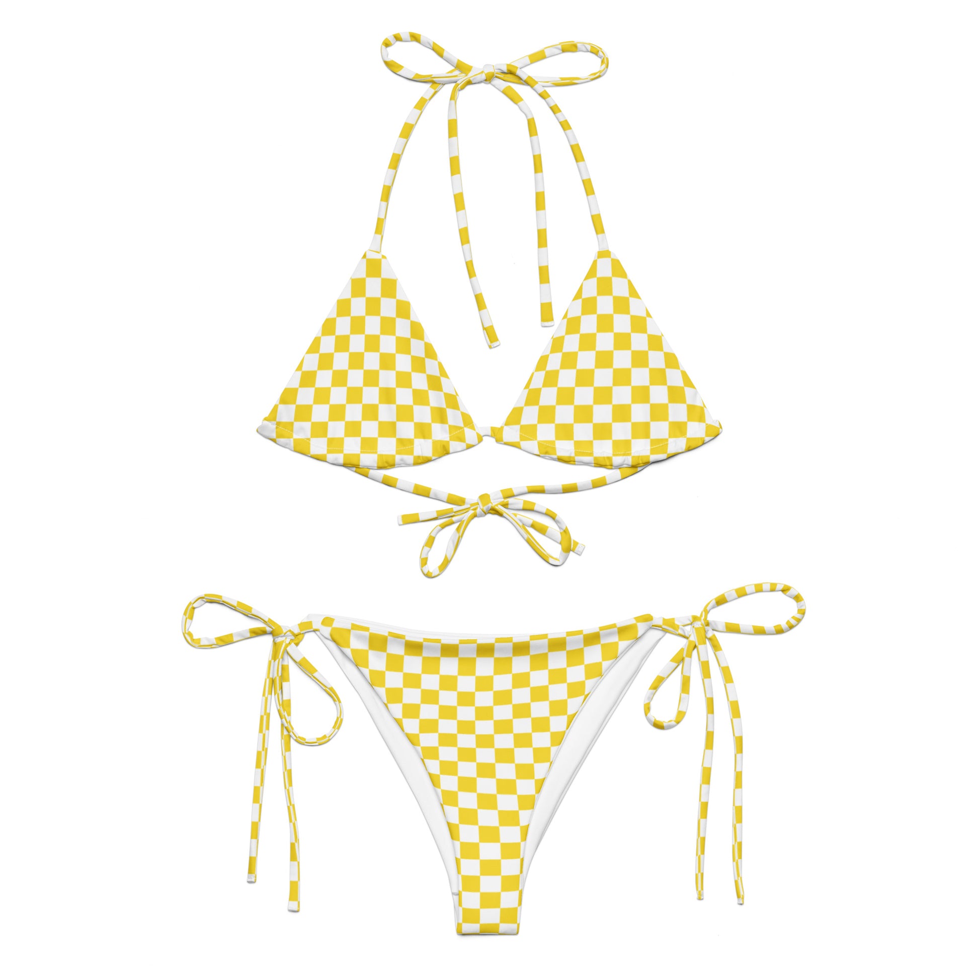 String Bikini Set | Checkered | Yellow Dazz'Up Store