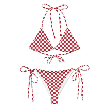 String Bikini Set | Checkered | Red Dazz'Up Store