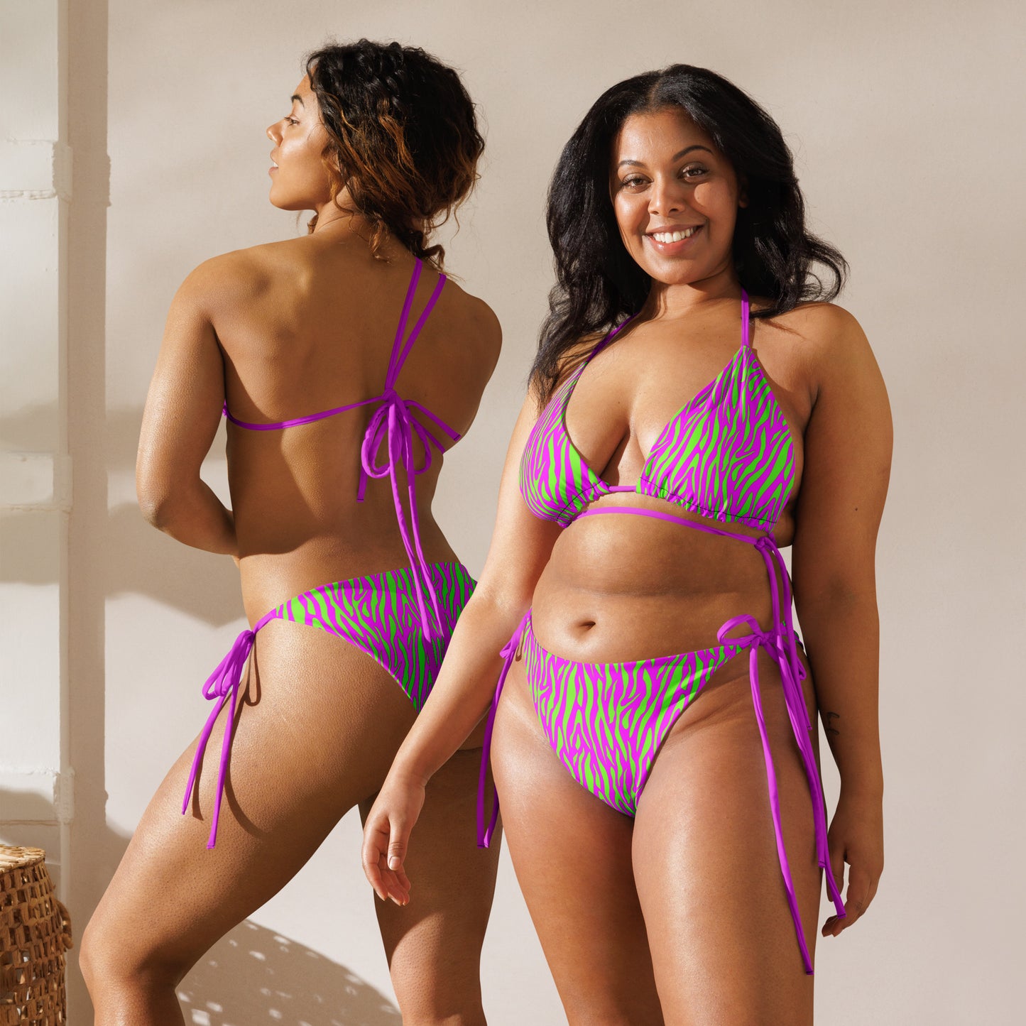 String Bikini Set | Zebra | Purple & Green Dazz'Up Store