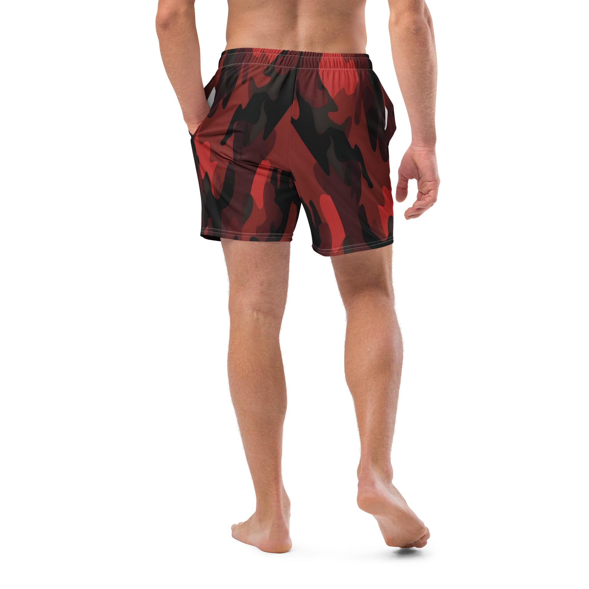 Camouflage Dark Red Swim Shorts | Eco-Friendly Dazz'Up Store