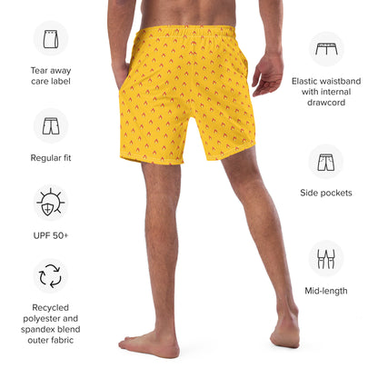 Emoji fire yellow swim short | Eco-Friendly Dazz'Up Store