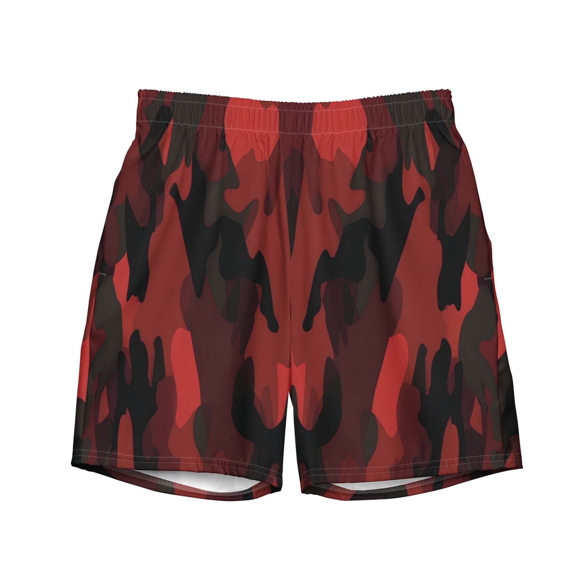 Camouflage Dark Red Swim Shorts | Eco-Friendly Dazz'Up Store