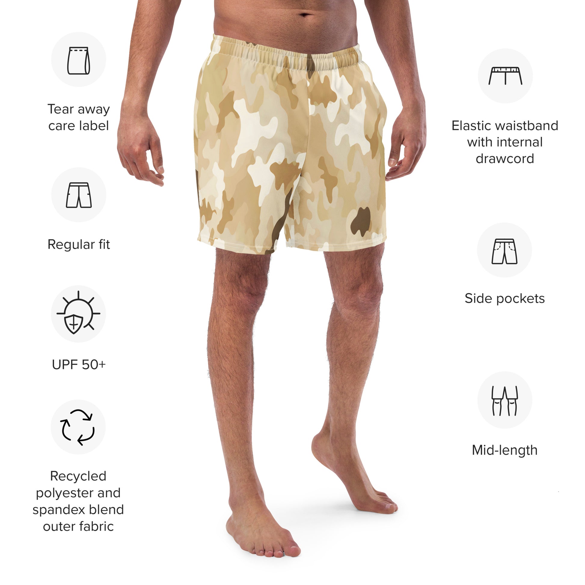 Camouflage Sand Swim Shorts | Eco-Friendly Dazz'Up Store