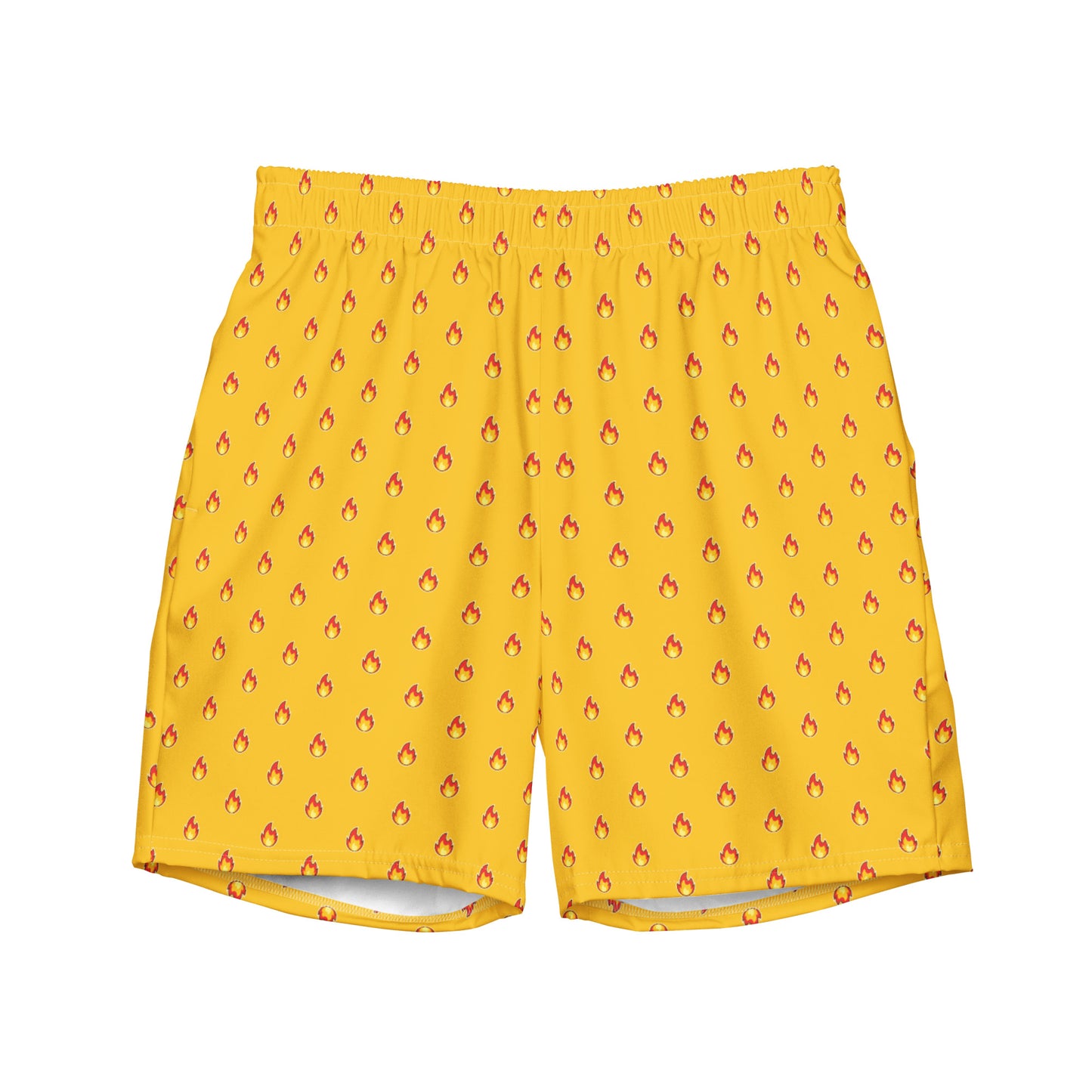 Emoji fire yellow swim short | Eco-Friendly Dazz'Up Store