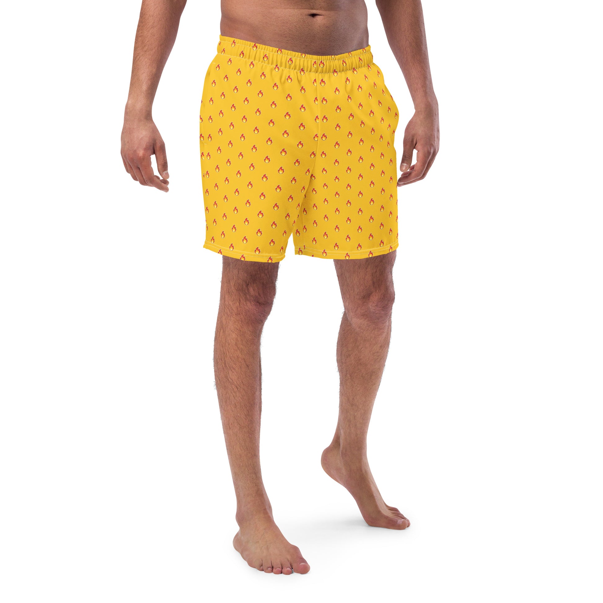 Emoji fire yellow swim short | Eco-Friendly Dazz'Up Store