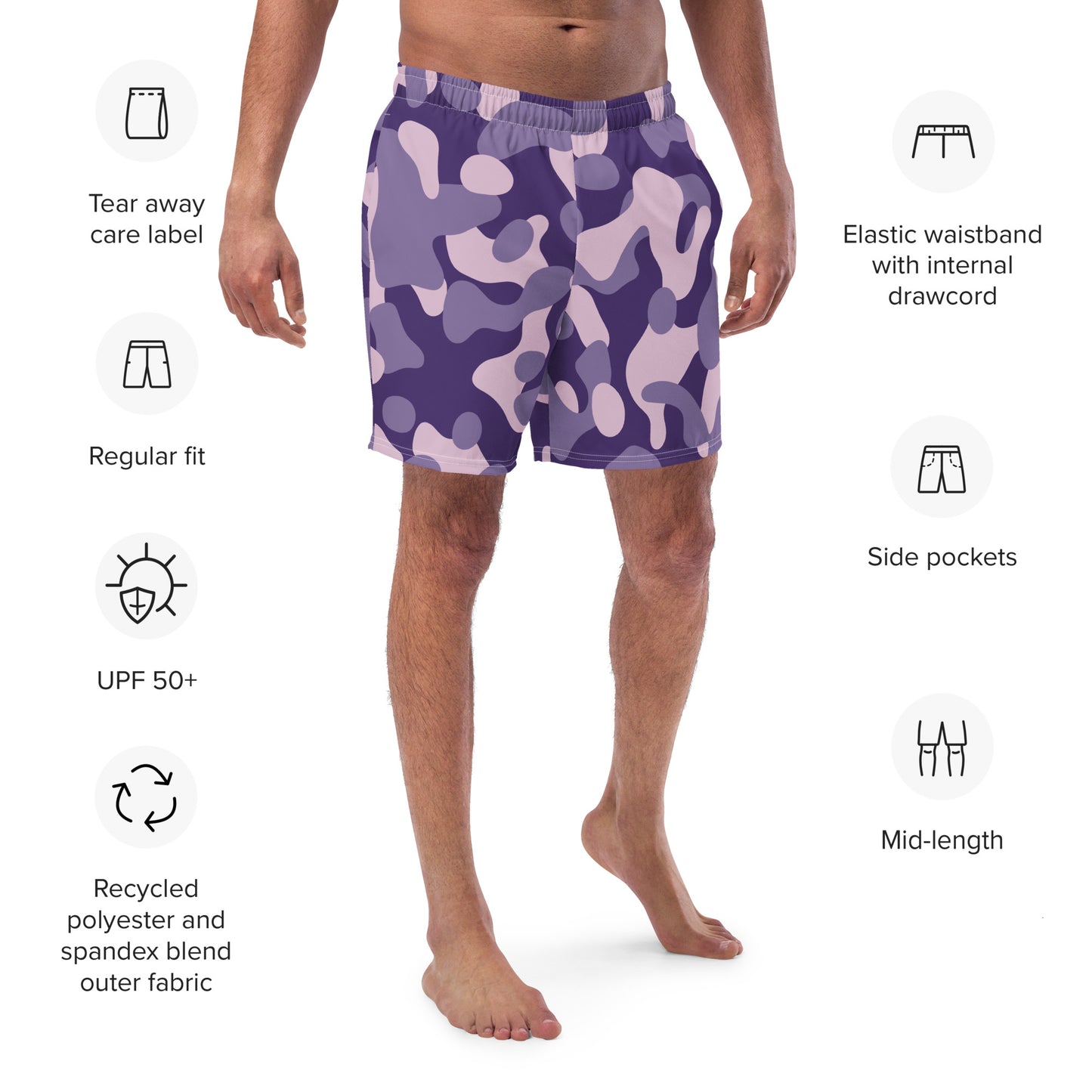 Swim Shorts | Purple Camouflage Dazz'Up Store