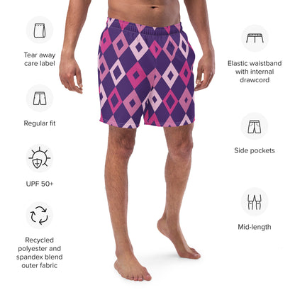 Swim Shorts | Purple rhombs Dazz'Up Store