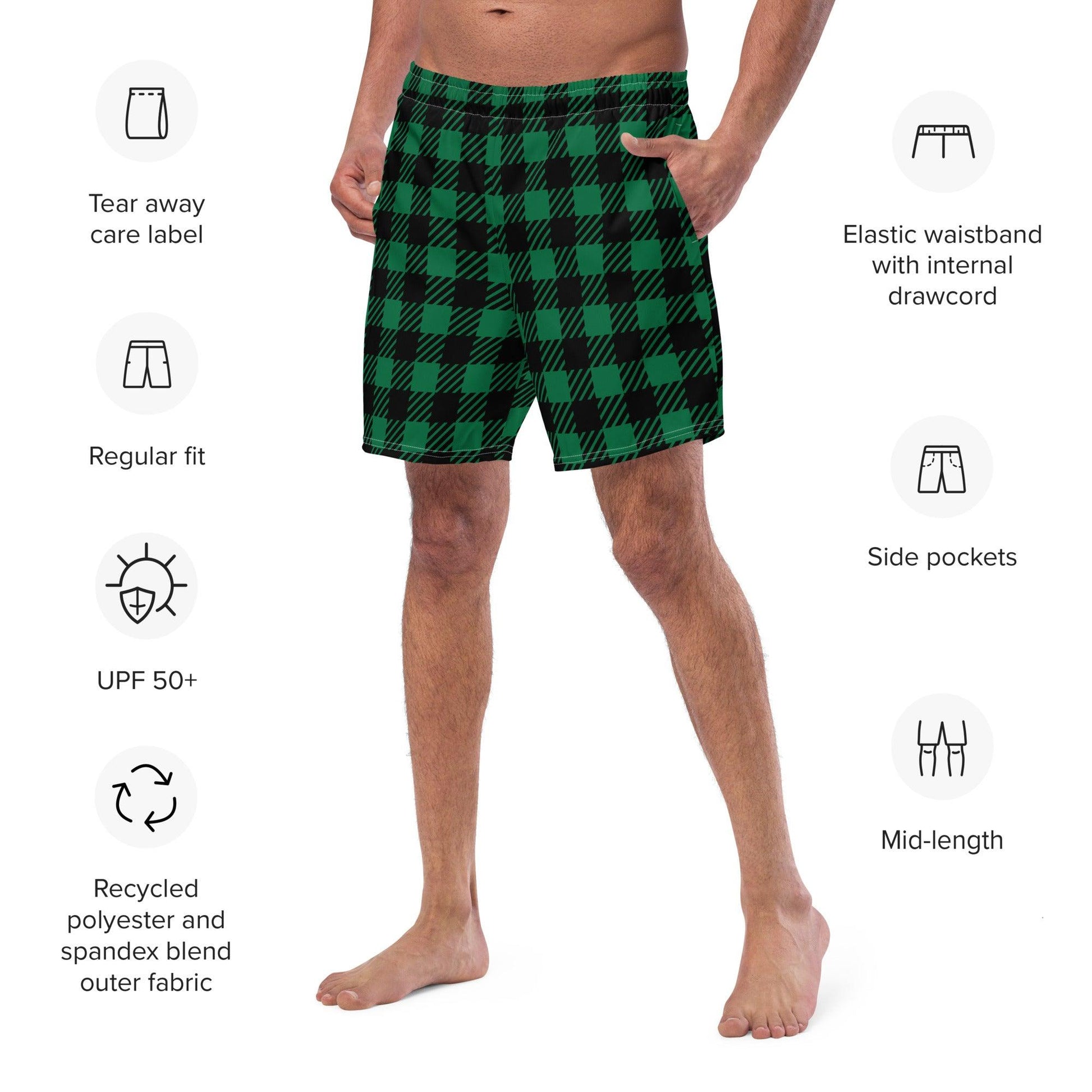 Swim Shorts | Green Plaid Dazz'Up Store