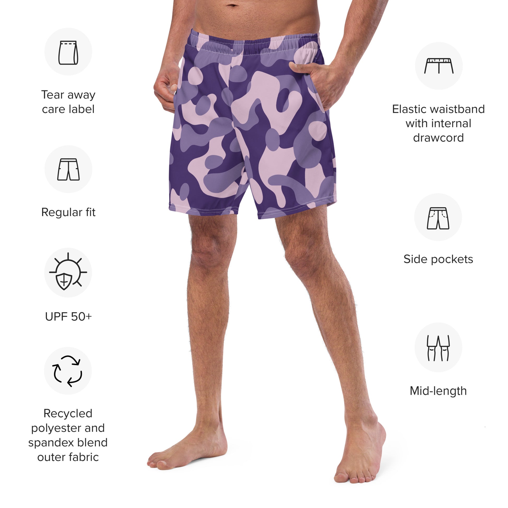 Swim Shorts | Purple Camouflage Dazz'Up Store