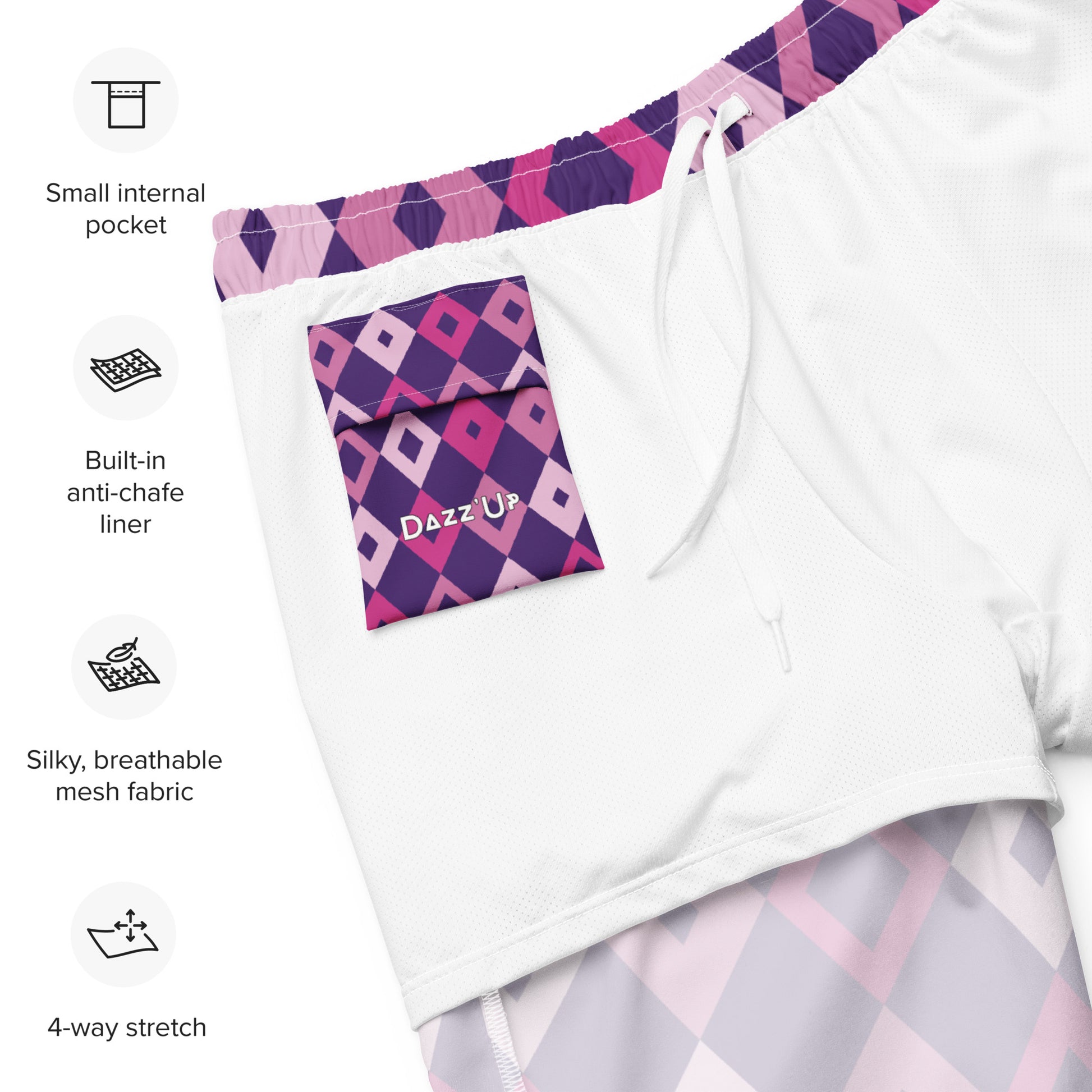 Swim Shorts | Purple rhombs Dazz'Up Store