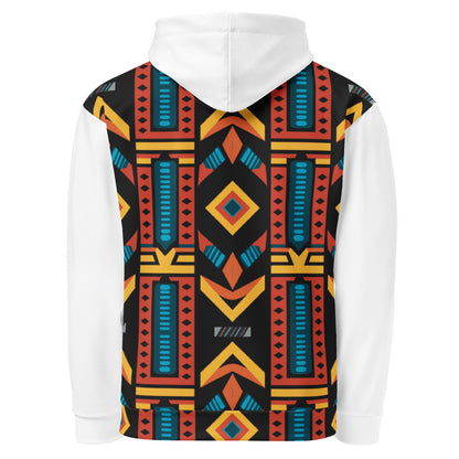 Unisex Hoodie | Ndebele Print | White Dazz'Up Store