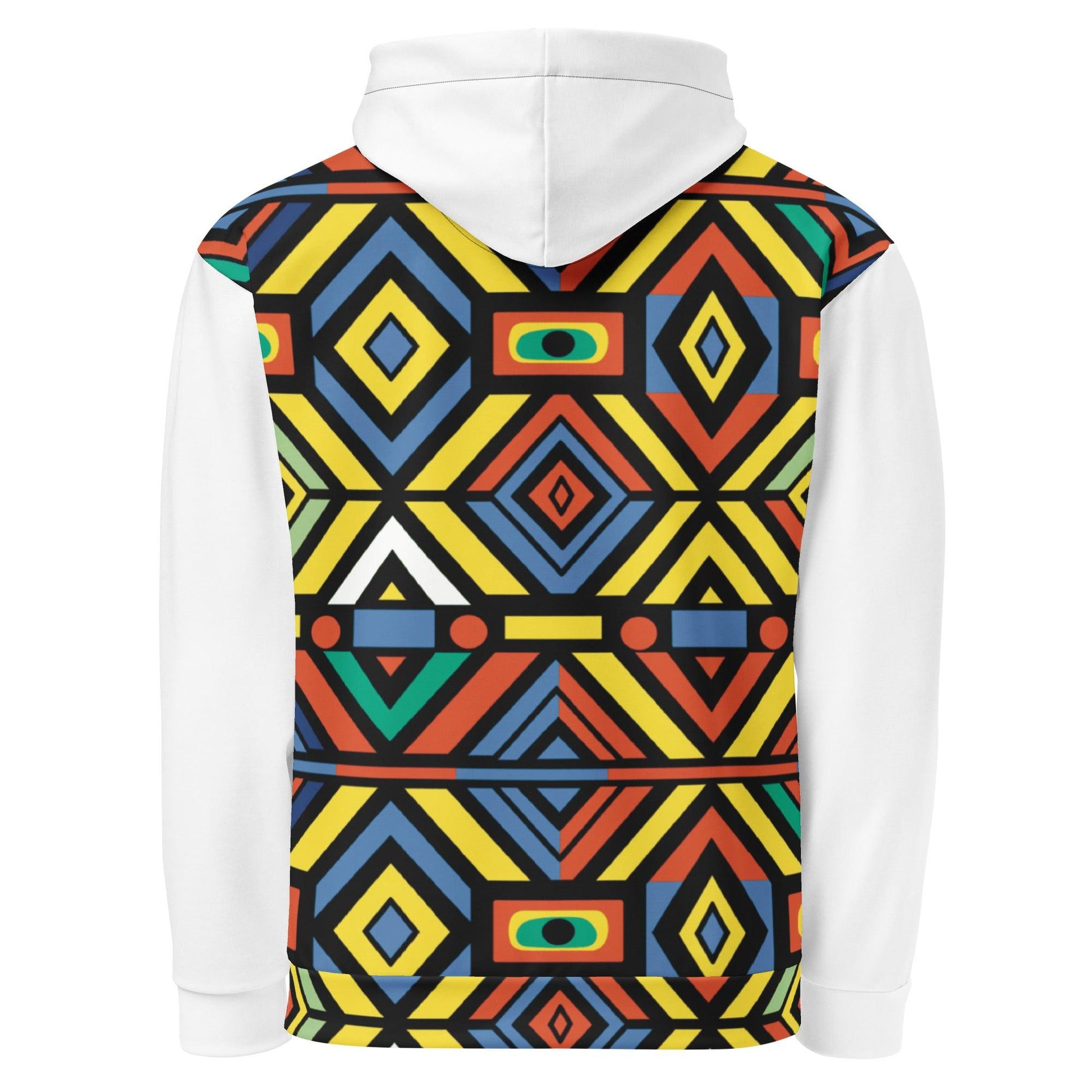 Unisex Hoodie | Afro Print Ndebele 3 | White Dazz'Up Store