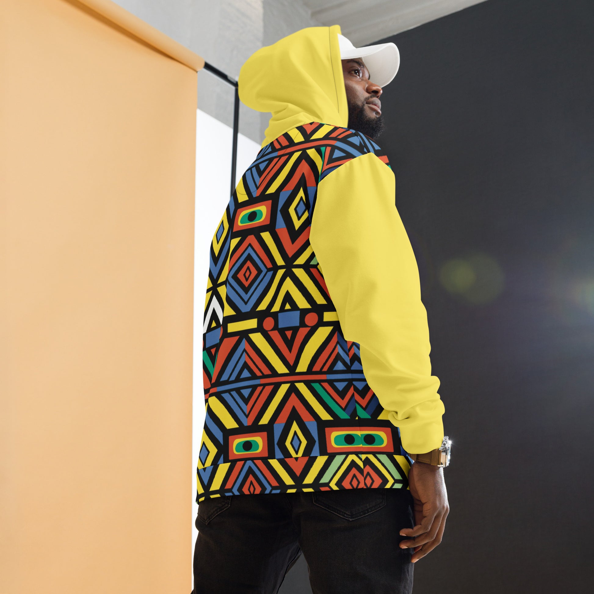 Unisex Hoodie | Afro Print Ndebele 3 | Yellow Dazz'Up Store