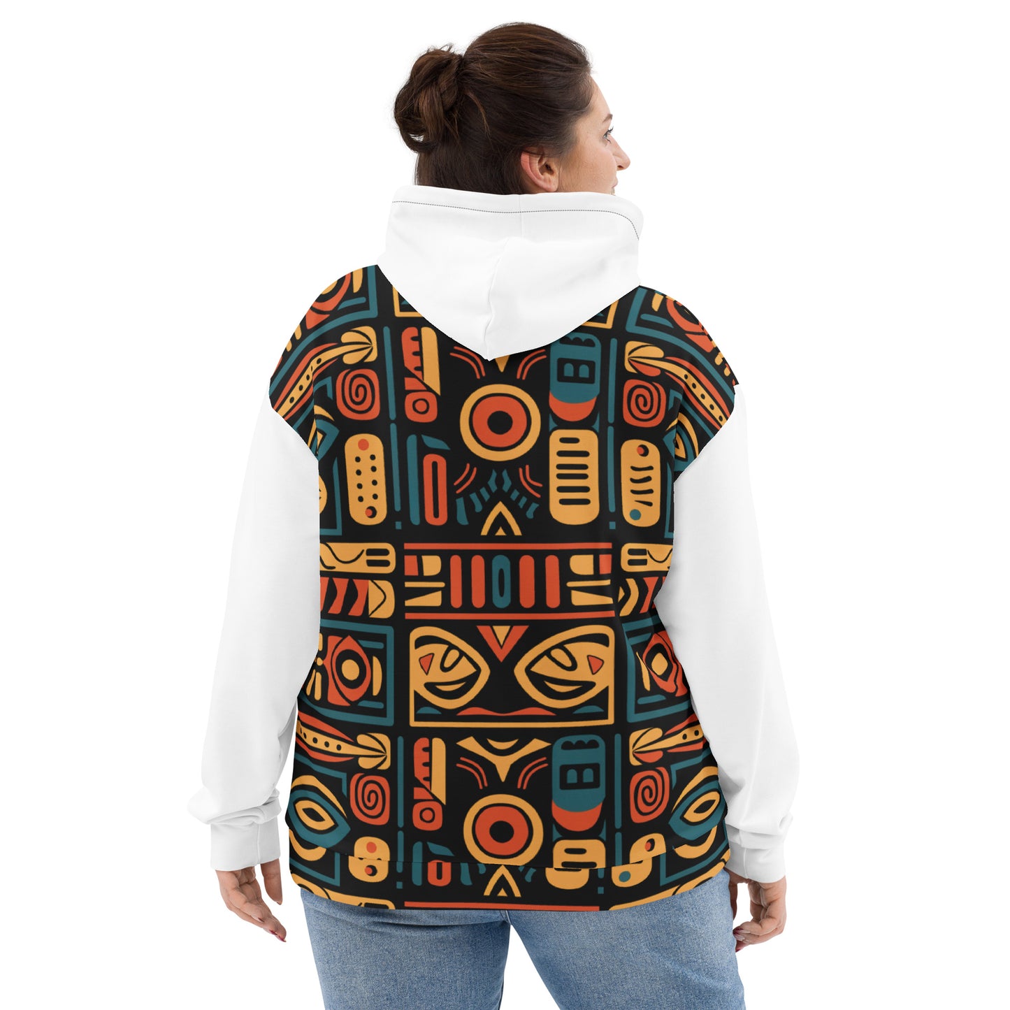 Unisex Hoodie | Afro Print Ndebele 4 | White Dazz'Up Store