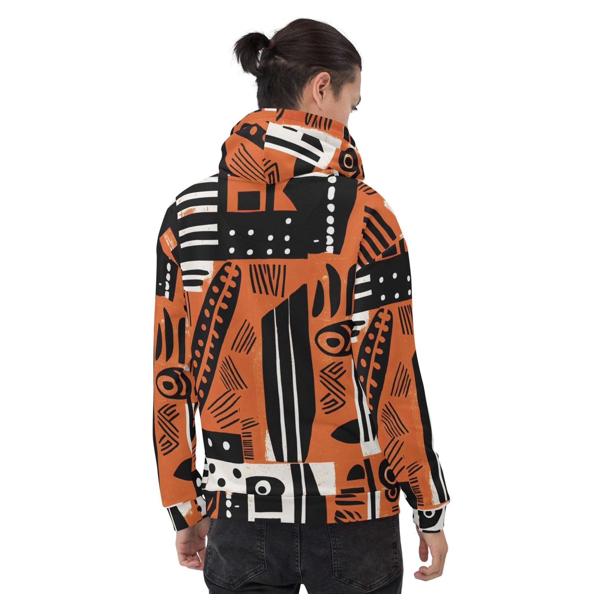 Unisex Hoodie | Orange Afro pattern Dazz'Up Store