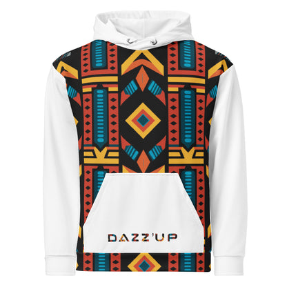 Unisex Hoodie | Ndebele Print | White Dazz'Up Store