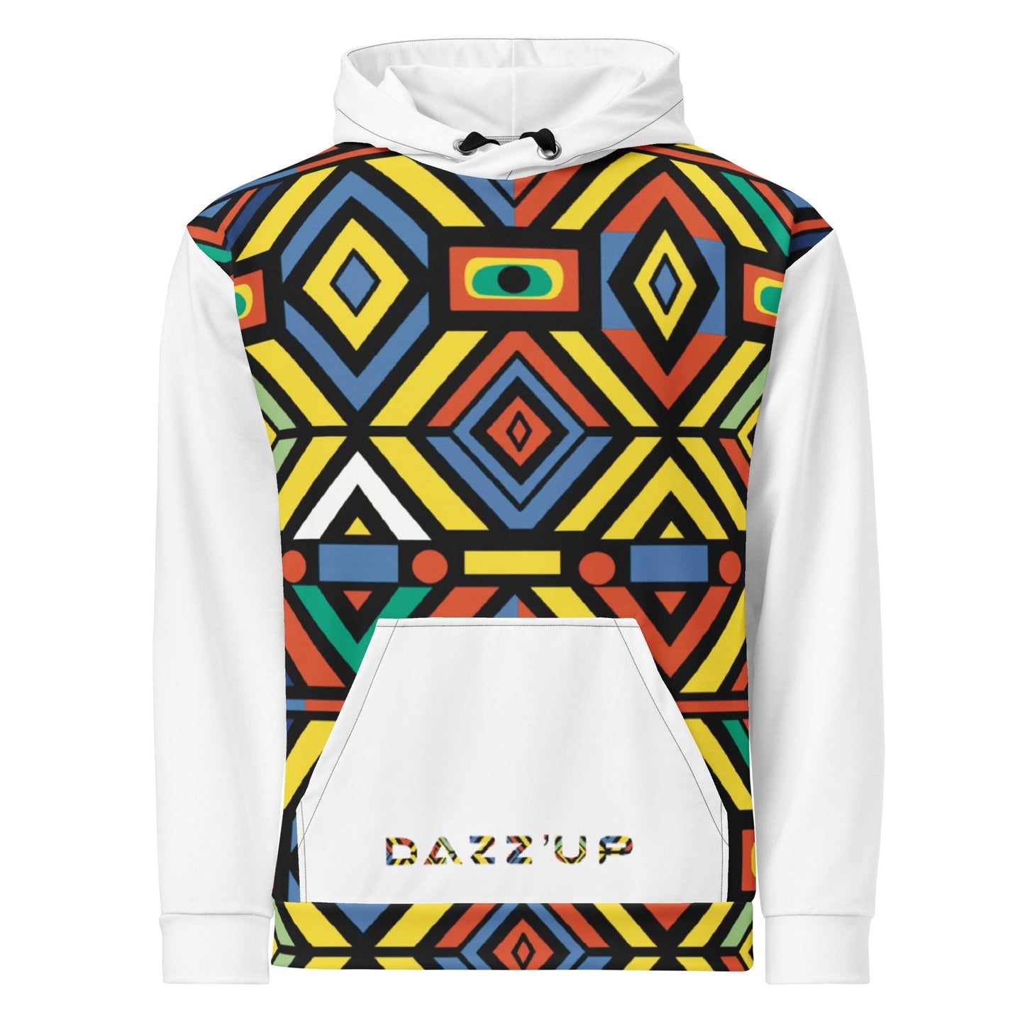 Unisex Hoodie | Afro Print Ndebele 3 | White Dazz'Up Store