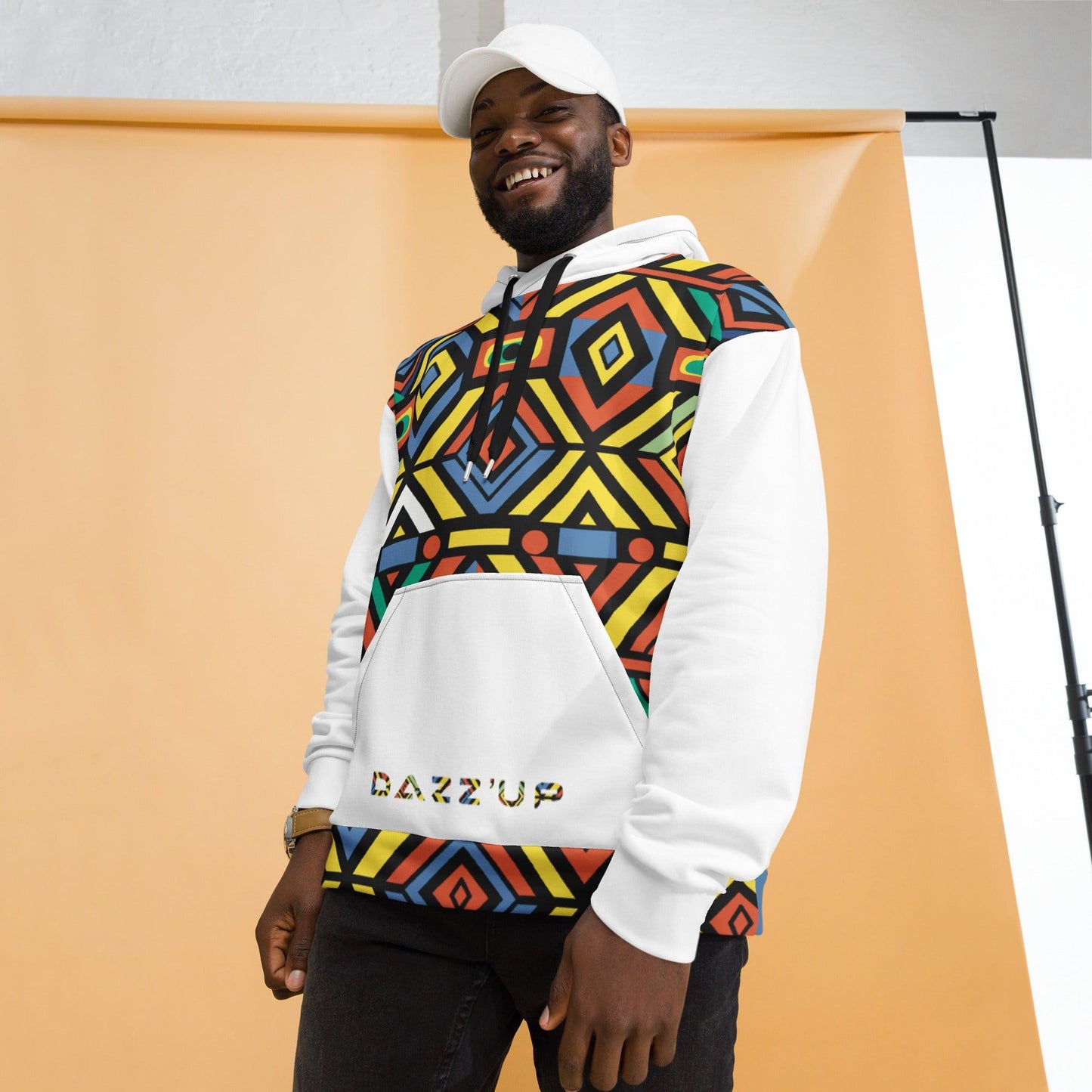 Unisex Hoodie | Afro Print Ndebele 3 | White Dazz'Up Store