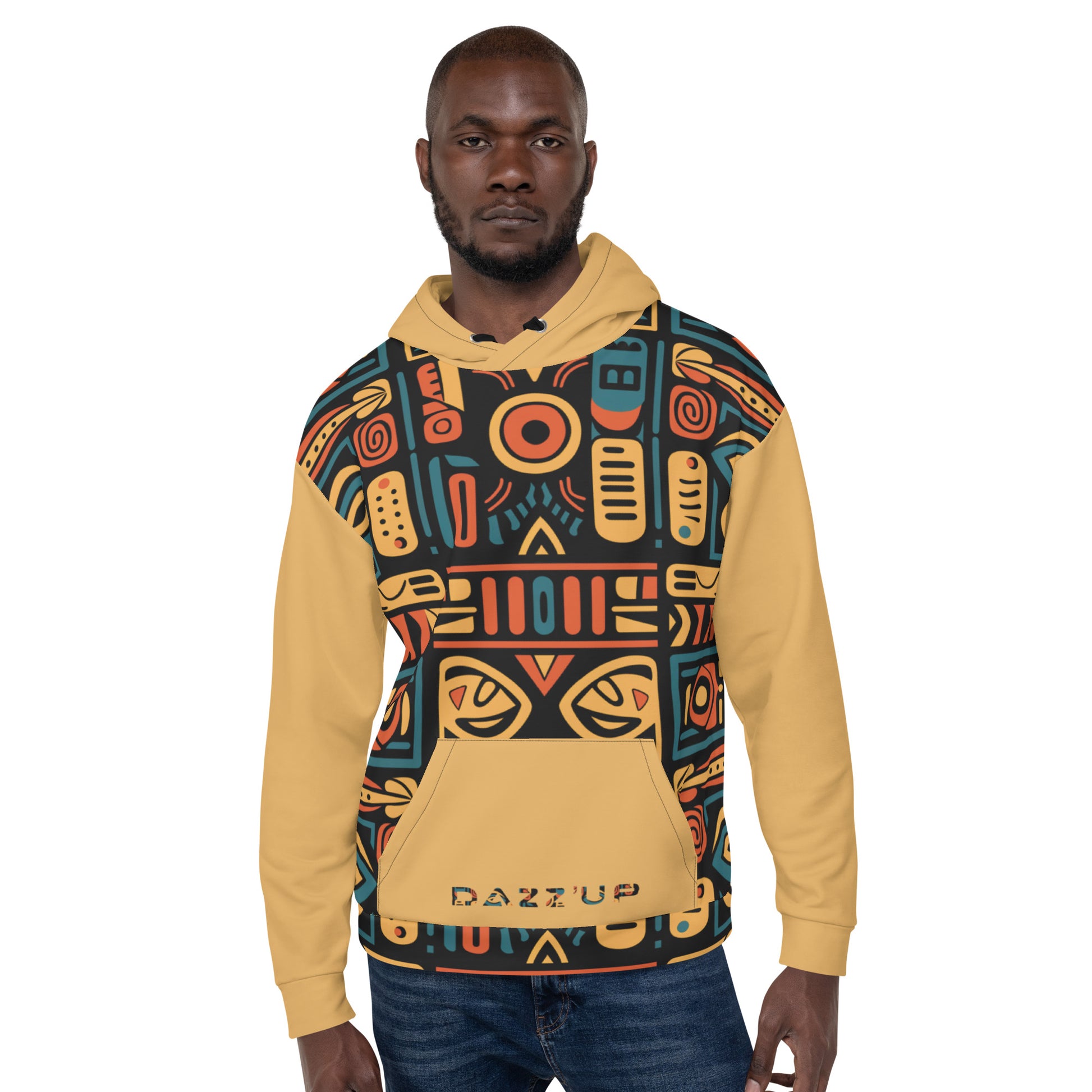 Unisex Hoodie | Afro Print Ndebele 4 | Yellow Dazz'Up Store