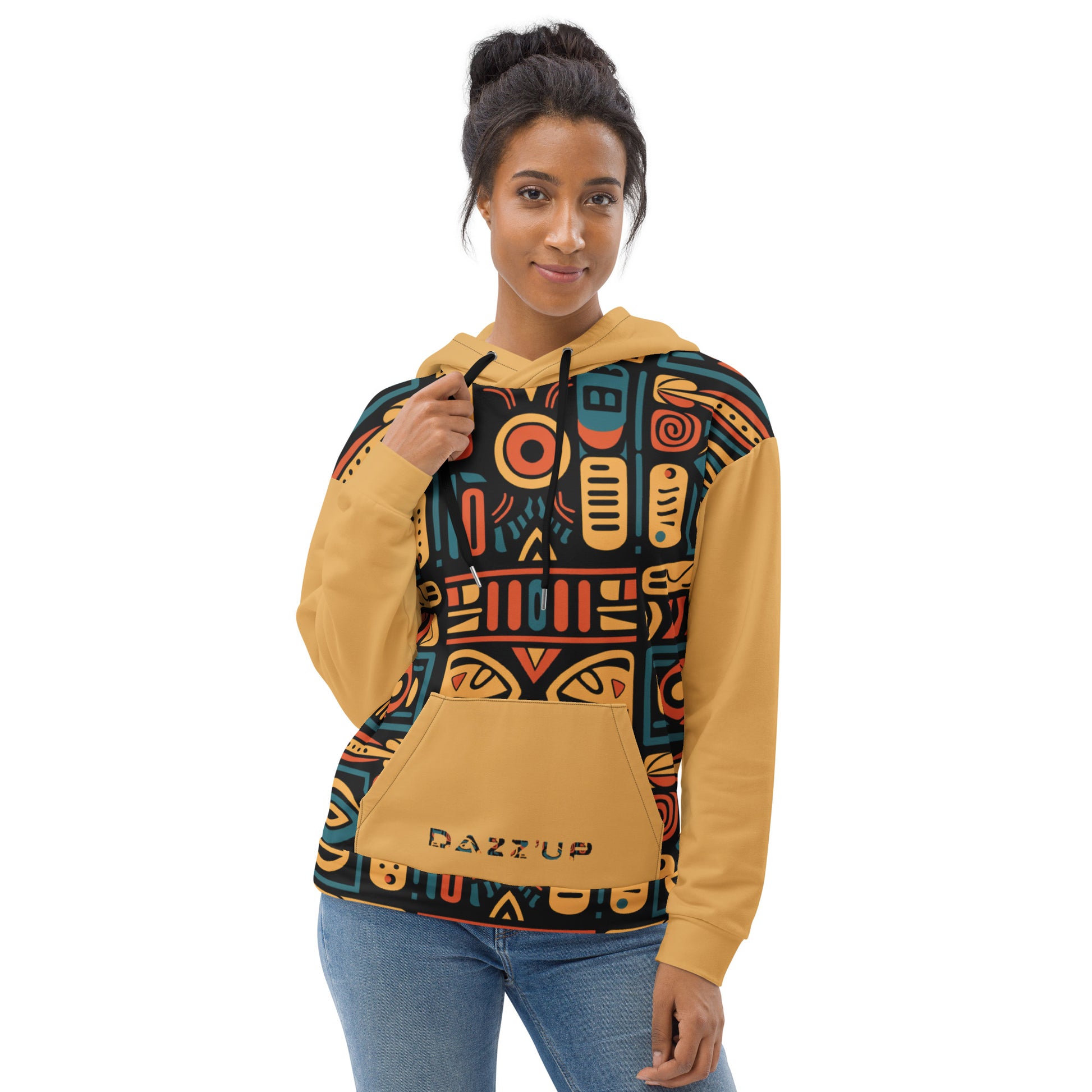 Unisex Hoodie | Afro Print Ndebele 4 | Yellow Dazz'Up Store