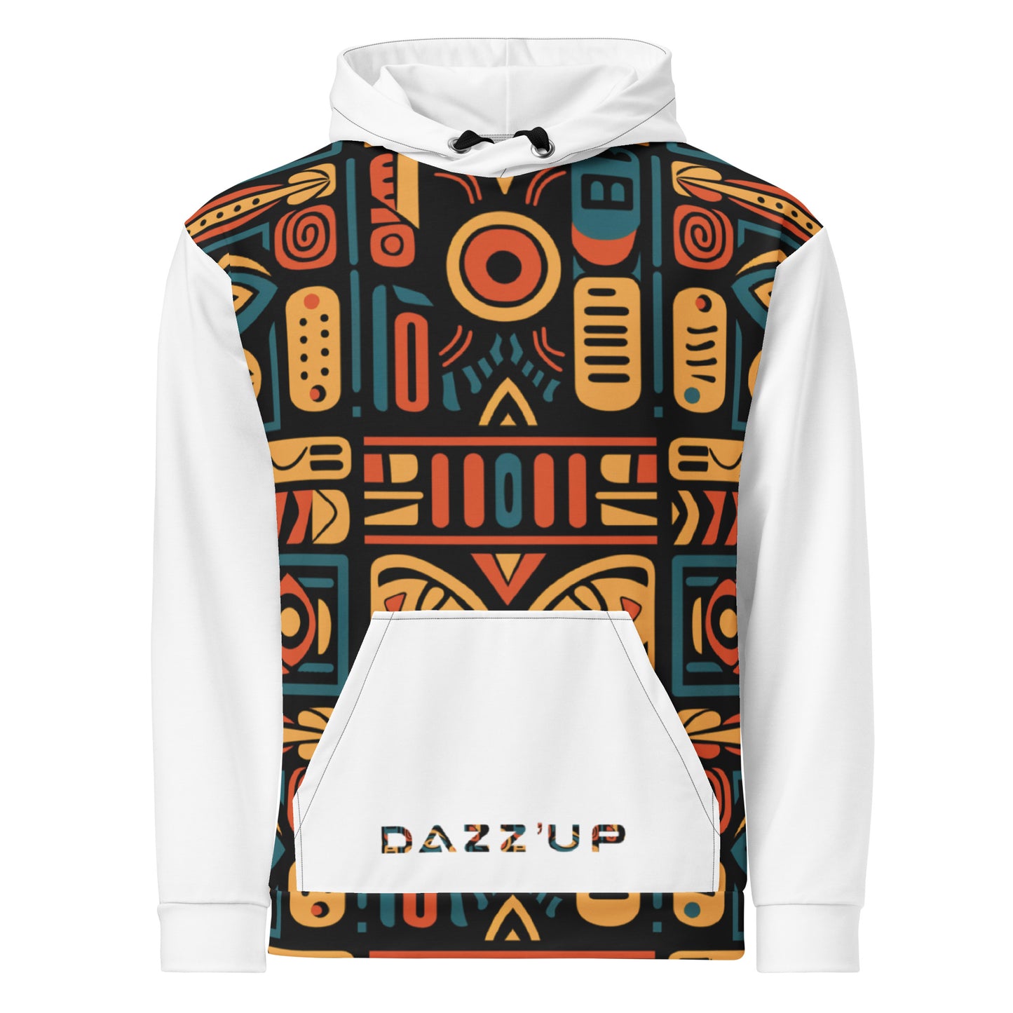 Unisex Hoodie | Afro Print Ndebele 4 | White Dazz'Up Store