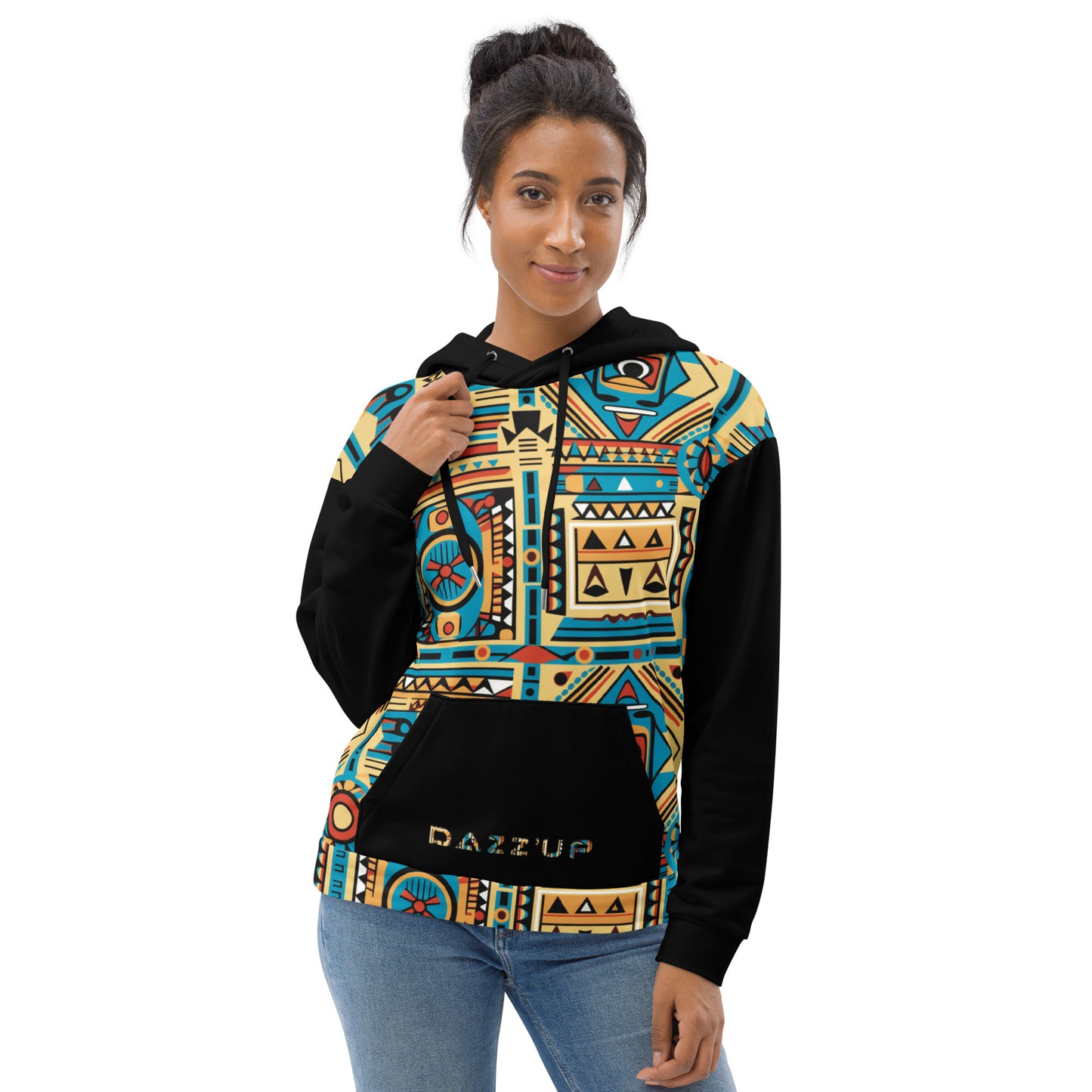 Unisex Hoodie | Afro Print Ndebele 5 | Black Dazz'Up Store