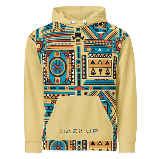 Unisex Hoodie | Afro Print Ndebele 4 | Light Yellow Sand Dazz'Up Store