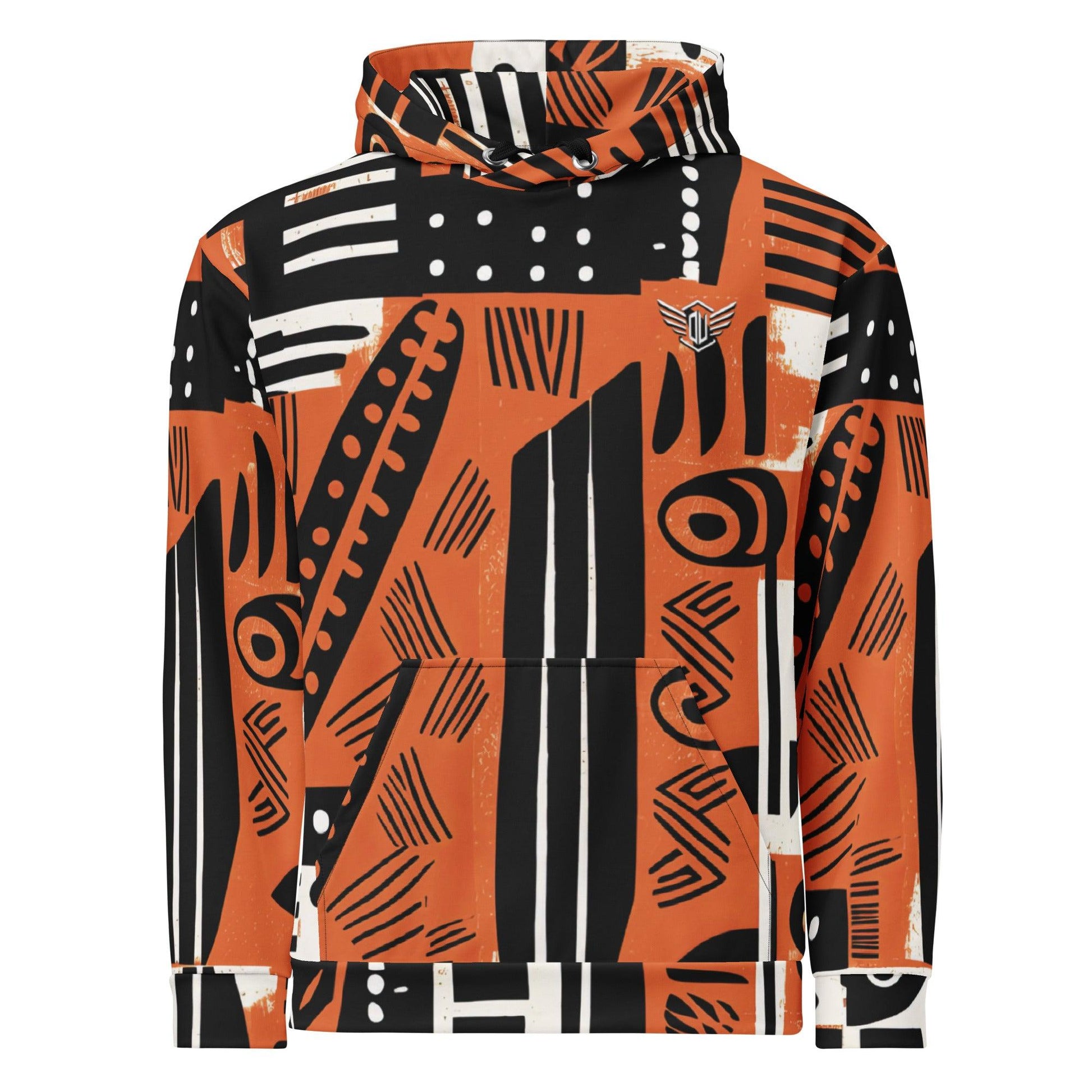 Unisex Hoodie | Orange Afro pattern Dazz'Up Store