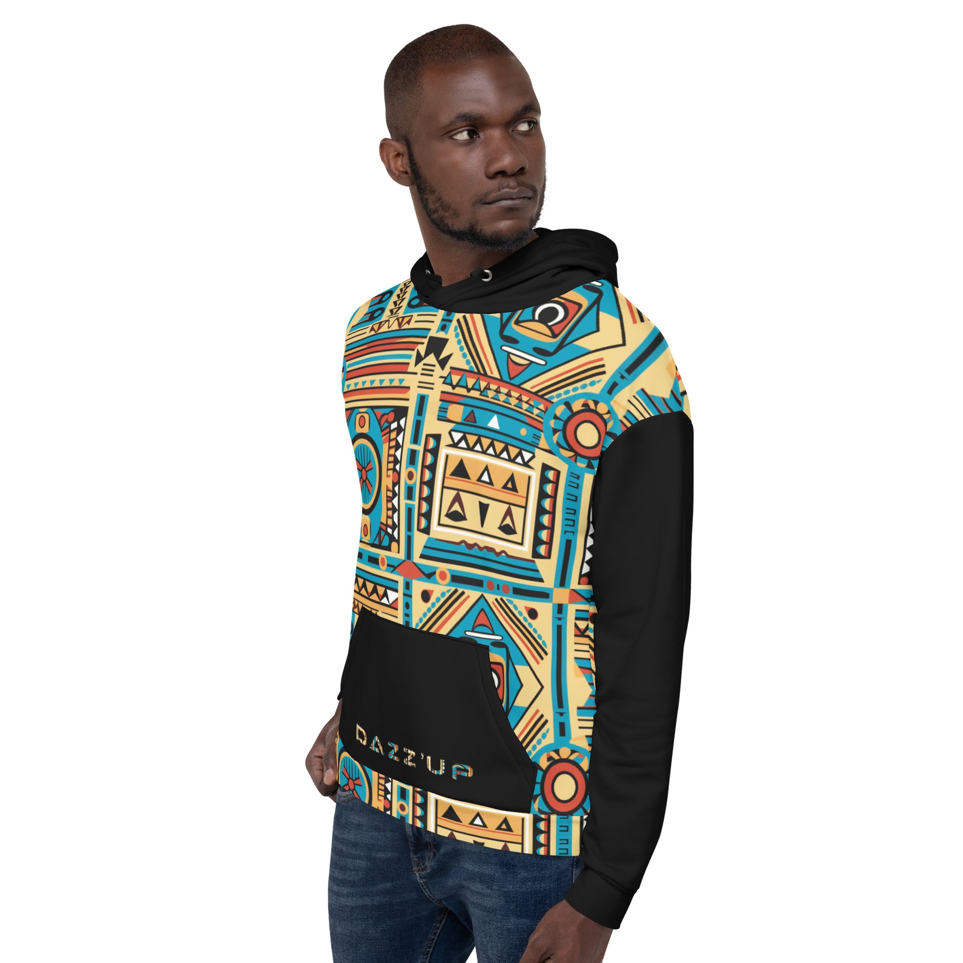 Unisex Hoodie | Afro Print Ndebele 5 | Black Dazz'Up Store