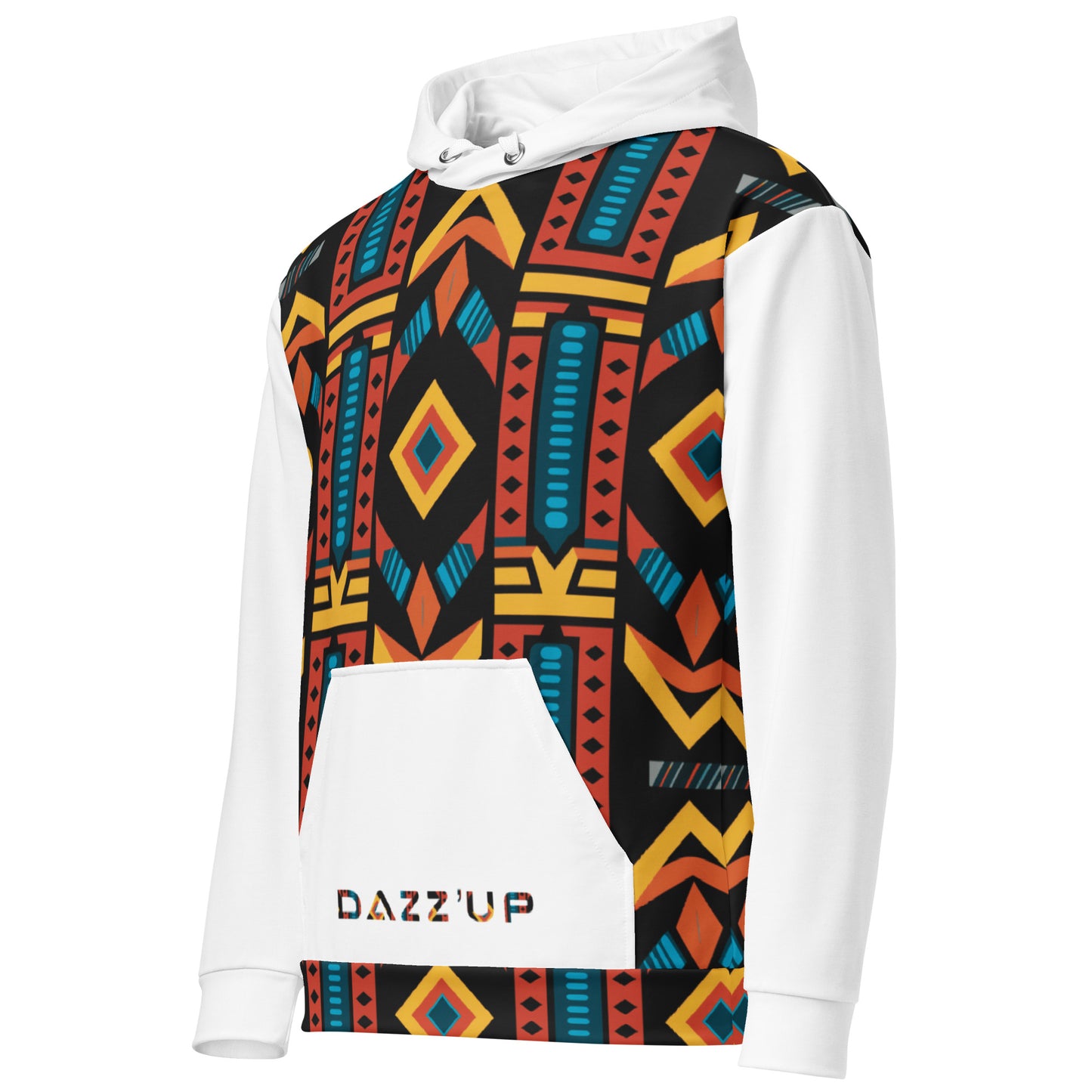 Unisex Hoodie | Ndebele Print | White Dazz'Up Store