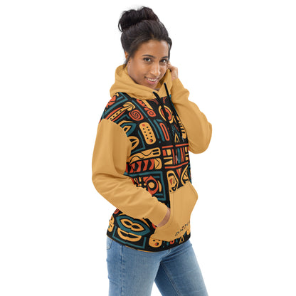 Unisex Hoodie | Afro Print Ndebele 4 | Yellow Dazz'Up Store